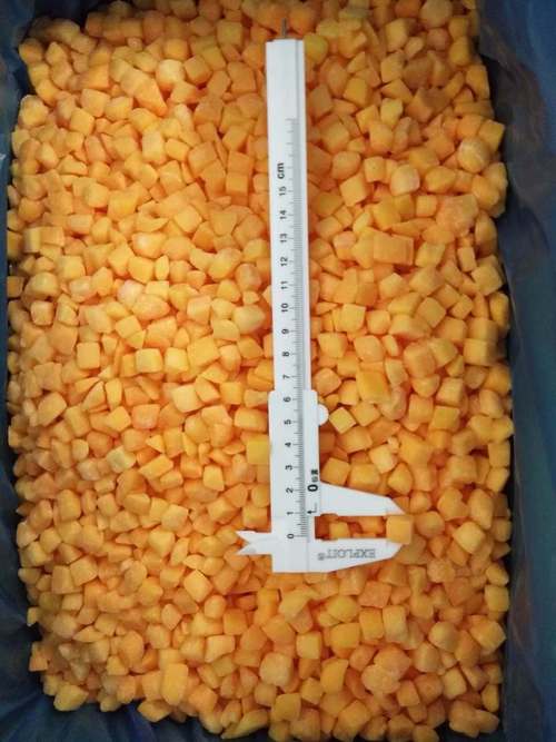 IQF Organic Yellow Peach Dices Sản phẩm lớn đ&oacute;ng g&oacute;i tr&aacute;i c&acirc;y đ&ocirc;ng lạnh nước bột thịt to&agrave;n bộ khối v&agrave; nửa vị ngọt được bảo quản 2